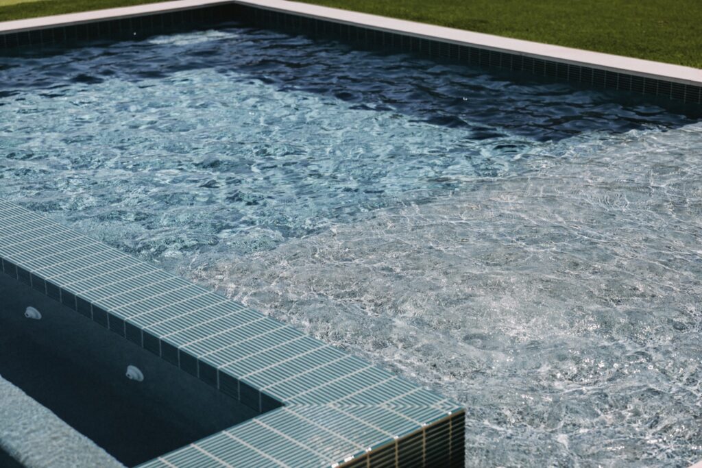 Pool tile and moving water detail