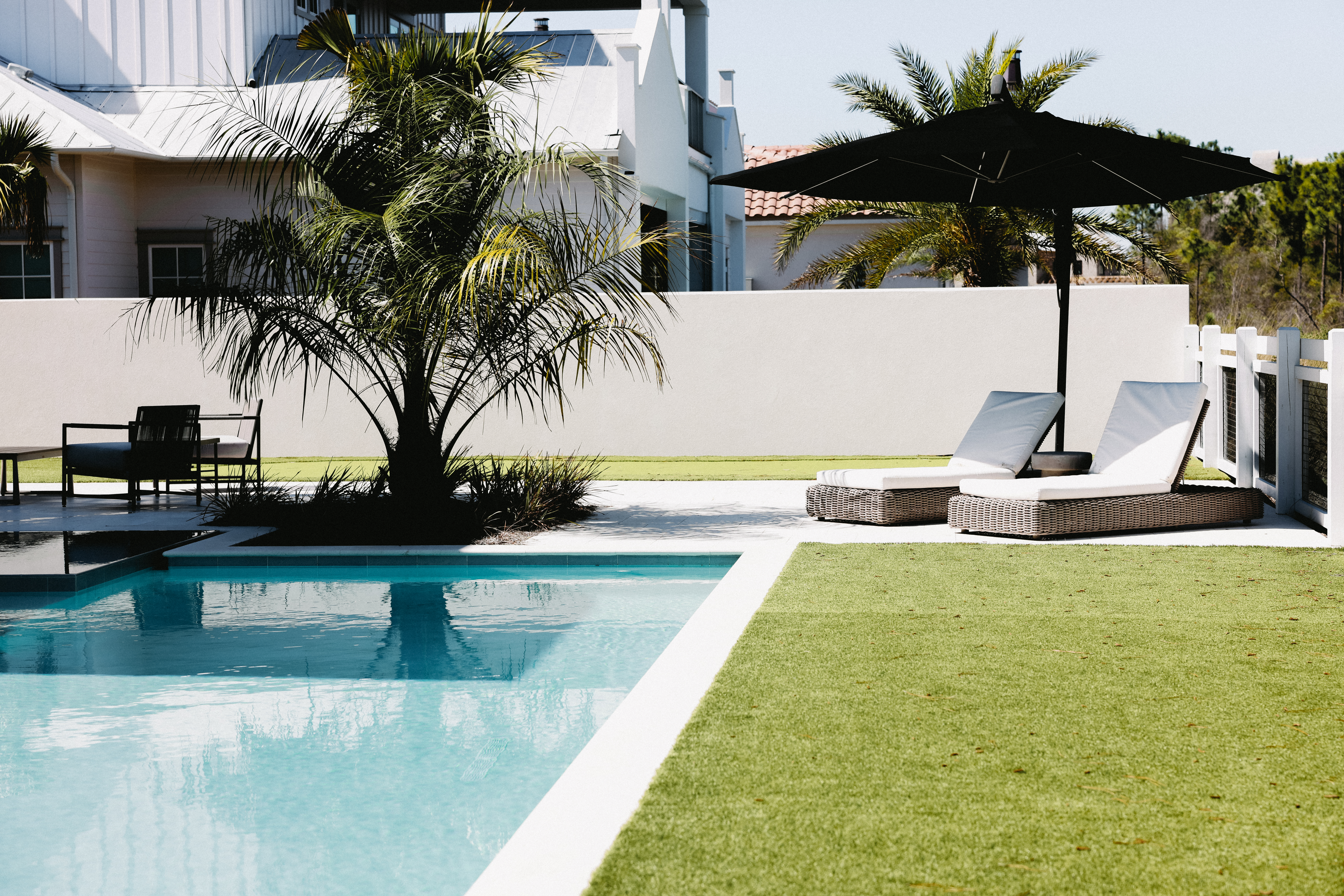 Watersound pool and outdoor living area maintained by Premier Pool Care 30A