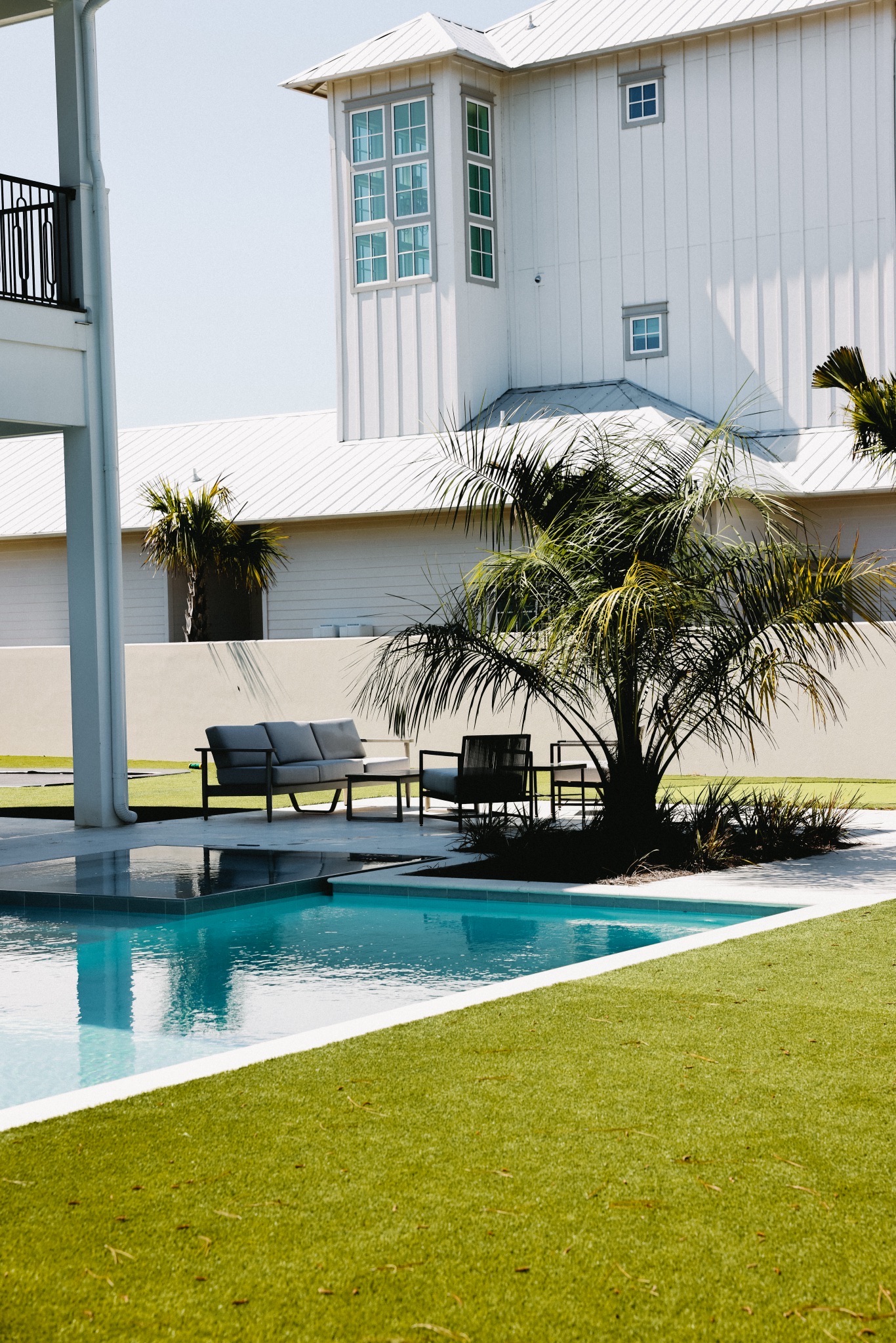 Alys Beach pool courtyard maintained by Premier Pool Care 30A